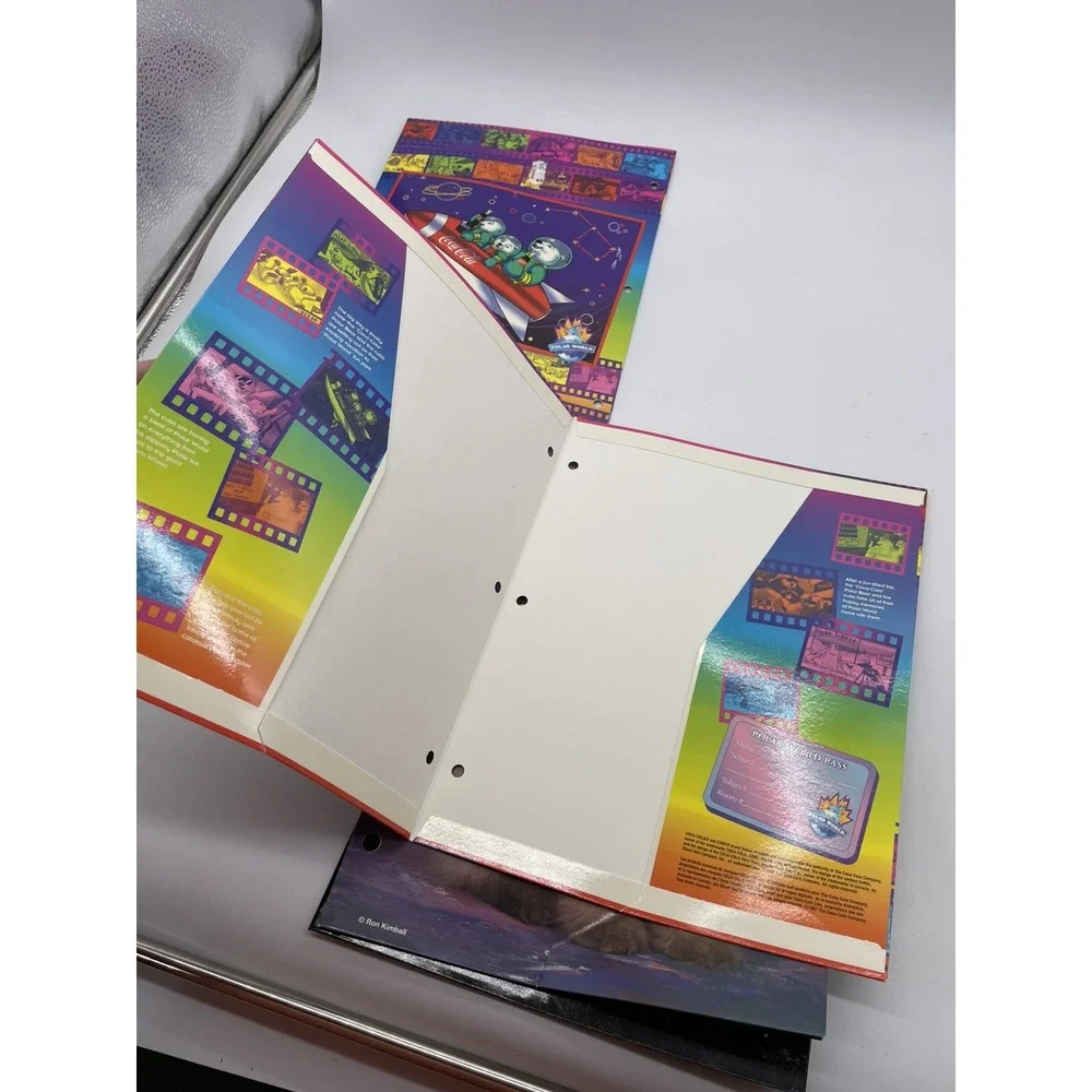 Coca Cola 3 Ring Folders Polar Bears Vintage 90s‎ Lot of 4 Cat, Tiger